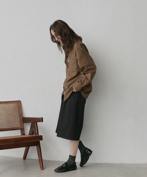エリー　ハーフスリーブスラブブラウス【KHAKI】 エリー ハーフスリーブスラブブラウス【KHAKI】 エリー ハーフスリーブ