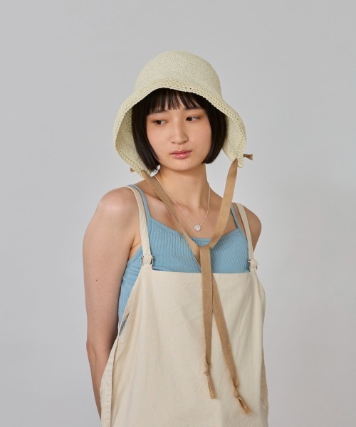 override 帽子 ハット OVERRIDE PAPER CROCHET BONNET