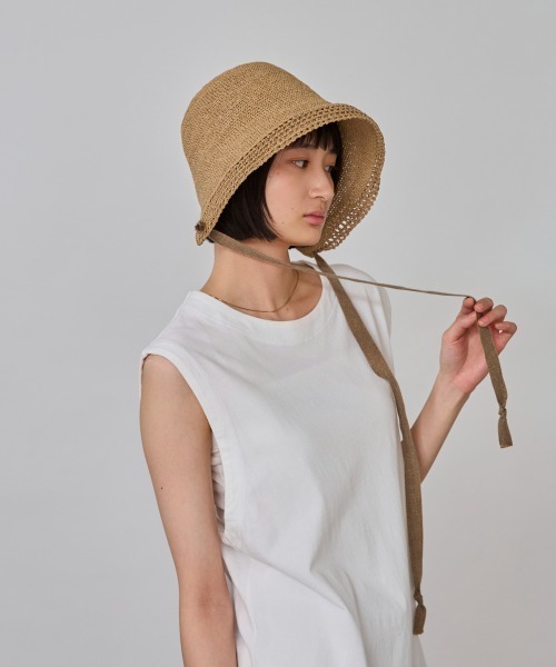 override 帽子 ハット OVERRIDE PAPER CROCHET BONNET