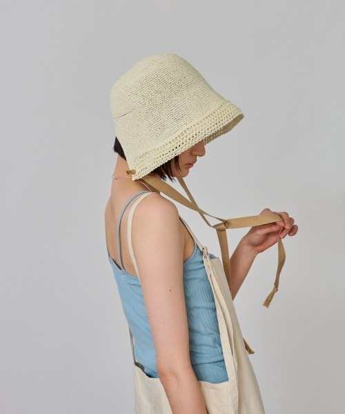 override 帽子 ハット OVERRIDE PAPER CROCHET BONNET