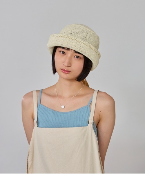 override 帽子 ハット OVERRIDE PAPER CROCHET BONNET