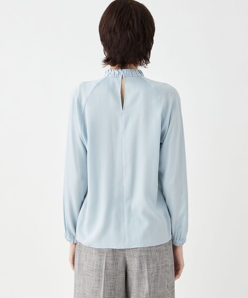 TOMMORROWLAND collection ブラウス セール】 ホワイトコンビネーション スタンドネックブラウス （シャツ