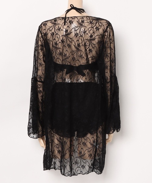 Lace Ladies 水着 「3点セット」トッパー付き 総レース フリル