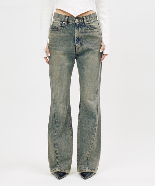 DOLCE&GABBANA ロゴ フレア ダメージ デニムジーンズ BACK TO THE FIELD ジーンズ デニム デニムパンツ 「MLB
