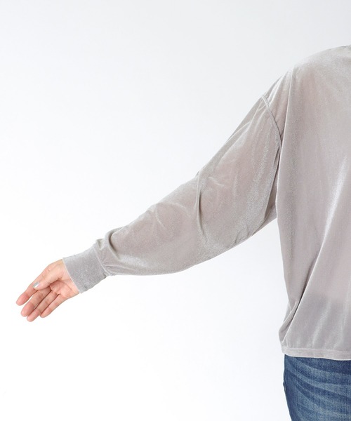 tシャツ シアートリコット ベロアルーズトップス レディース Jines tシャツ シアートリコット ベロアルーズトップス