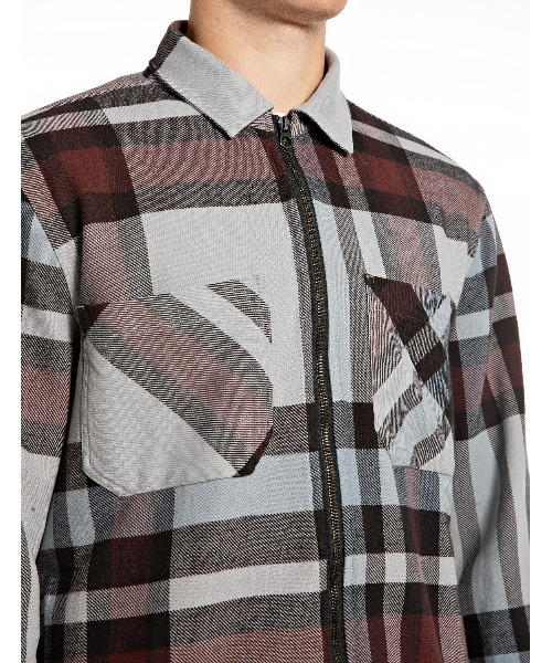 REPLAY（リプレイ） シャツ コットンフランネルチェックジップシャツ