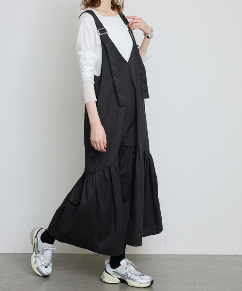 ワンピース Vネック ギャザージャンスカ レディース : 86605970  