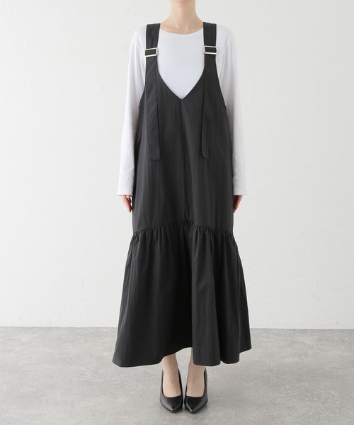 ワンピース Vネック ギャザージャンスカ レディース : 86605970  