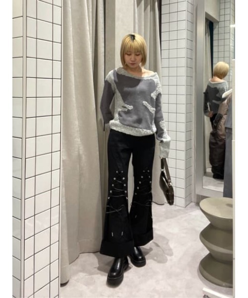 パンツ LGB SUPER FLARE PT LACE UP CHOCO BROWN LHP｜DankeSchon/ダンケシェーン/PREMIUM SUPER STRETCH TC