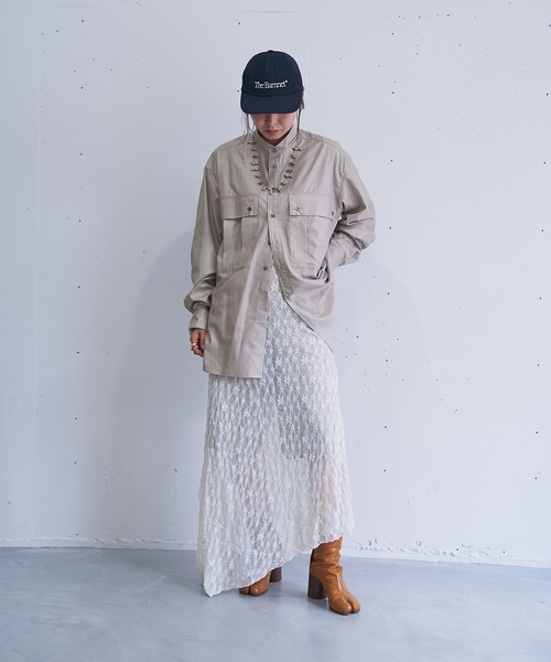 oll（ファッション） ブラウス シャツ Leather like shirt
