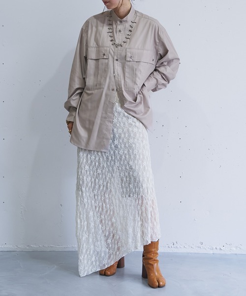 oll（ファッション） ブラウス シャツ Leather like shirt