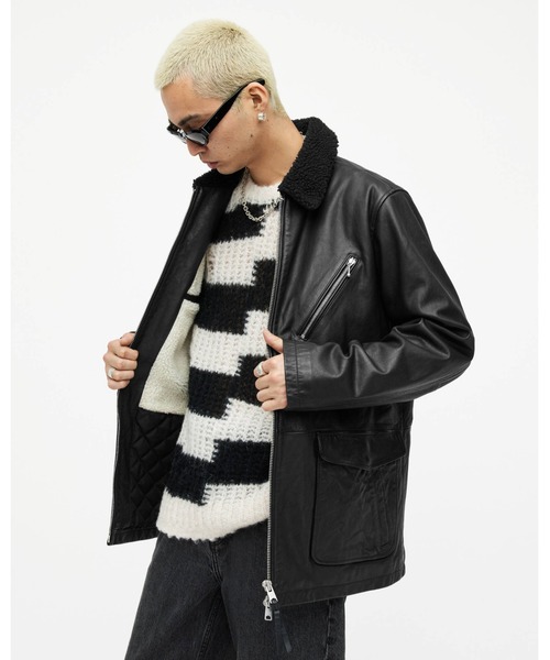 ALLSAINTS コート ジャケット MORIARTY ZIP UP FAUX FUR LINED