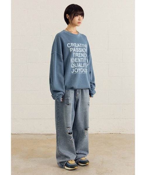 トレーナー スウェット 「UNISEX」Filluminte／サークルBLUR プルオーバー（ウラケ） レディース メンズ ALAND トレーナー スウェット 「UNISEX」Filluminte／サークル
