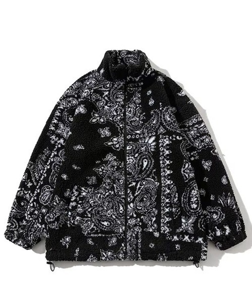 ブルゾン アウター 「WARAIJOGO」ペイズリー柄ボアジャケット(NEZ