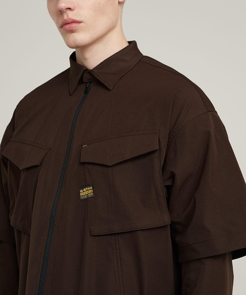 G-STAR RAW シャツ Modular Relaxed Shirt/レイヤリングデザイン撥水