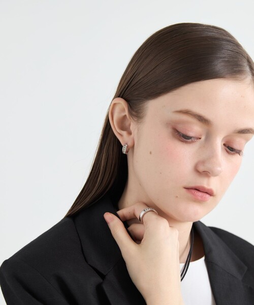 【ete】ドラマで着用 [ブラン] パール フープピアス 送料込 ブラン] パール フープピアス（872309） ｜ women（ウィメンズ