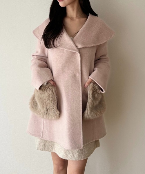 DEICY（デイシー） コート アウター ファーポケットフレアコート