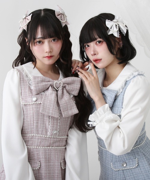 【2025】お歳暮・冬ギフト DearMyLove ワンピース ハートパールお嬢様ツイードワンピース ワンピース