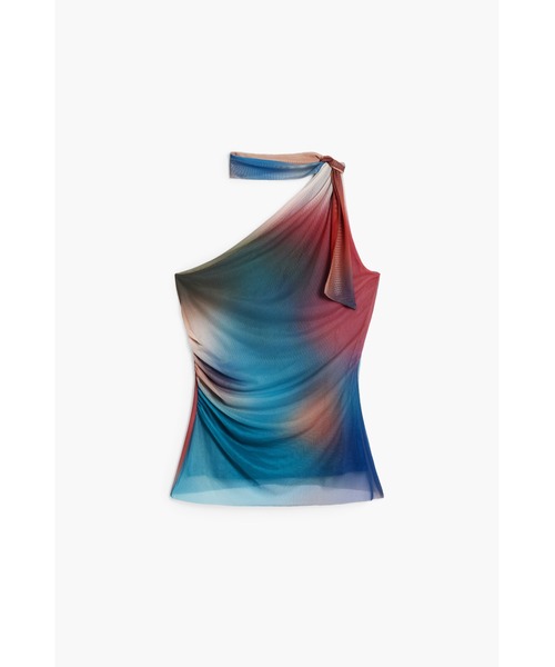 tシャツ グラデーションドレープ ベビーアシンメトリートップ レディース