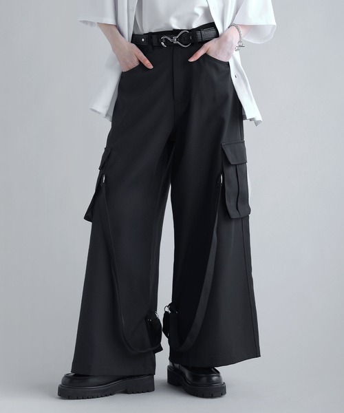 【Loungedress】ツイルカーゴパンツ　ブラック  サイズM Loungedress】ツイルカーゴパンツブラック サイズM