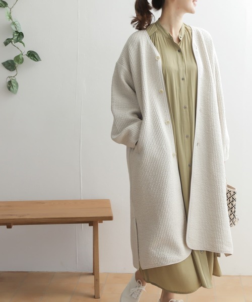 URBAN RESEARCH DOORS」 ノーカラーコート ONE ベージュ レディース 