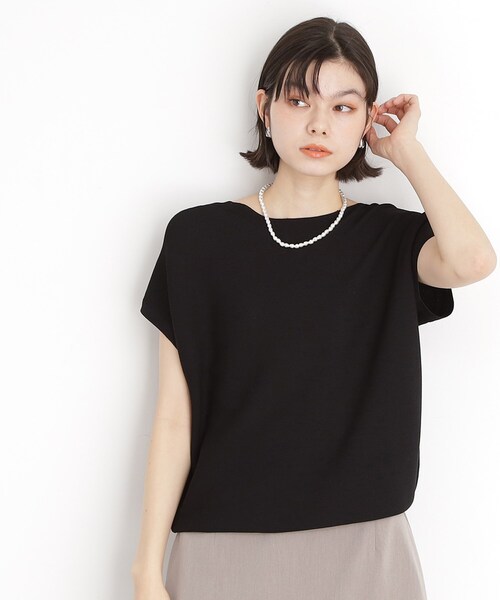 【美品】リナチック　Uネックスリット糸使用ラメボリューム袖ニット ブラック 000000044386-08-l.jpg?t=