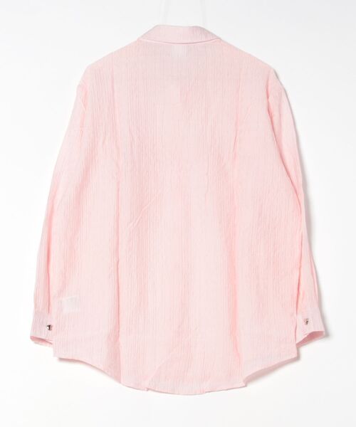 ドゥロワー レディース Sサイズ ストライプ シャツ 半袖 リボン ピンク natural couture ブラウス シャツ サイドリボンストライプシャツ