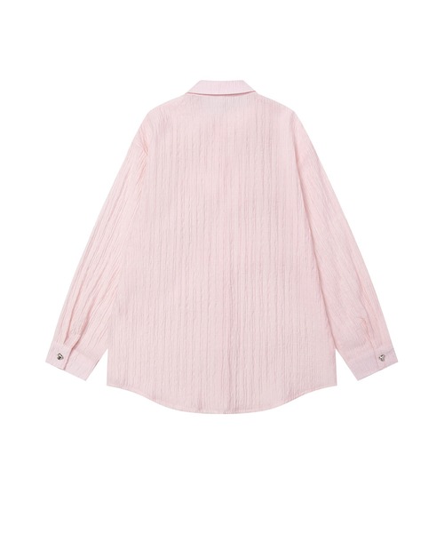 ブラウス シャツ 「HOOK」for girls リボンアイレットストライプロング