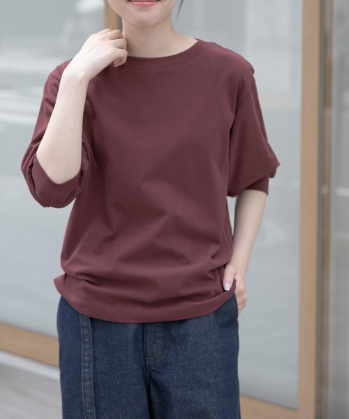 tシャツ ギャザースリットTEE レディース BEARDSLEY tシャツ ギャザースリーブTee レディース : ZOZOTOWN