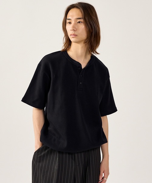 kutir（クティール） tシャツ DRAWCORD HENLEY NECK THERMAL TSHIRT