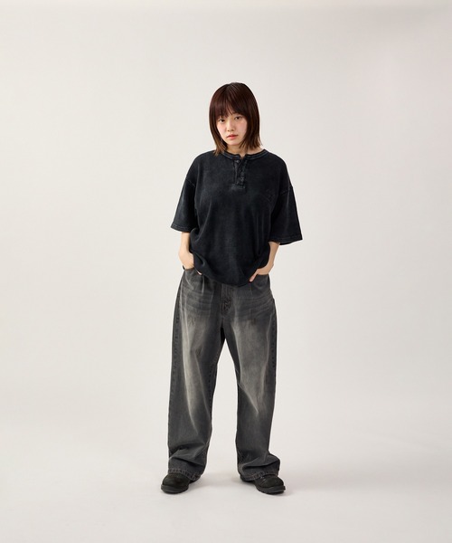 kutir（クティール） tシャツ DRAWCORD HENLEY NECK THERMAL TSHIRT