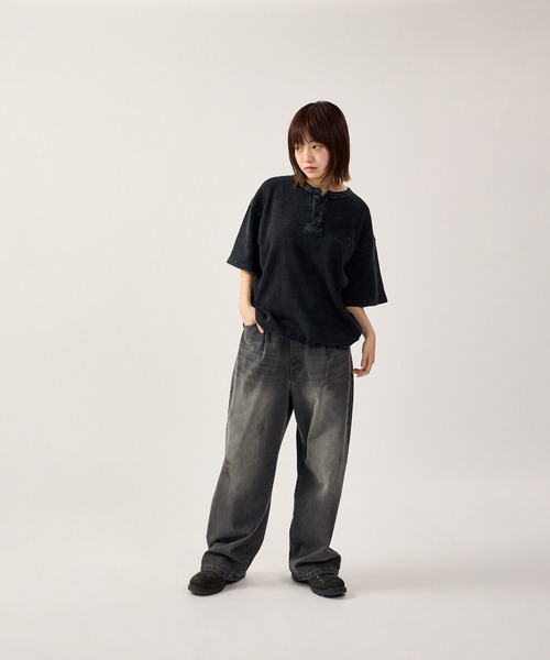 kutir（クティール） tシャツ DRAWCORD HENLEY NECK THERMAL TSHIRT