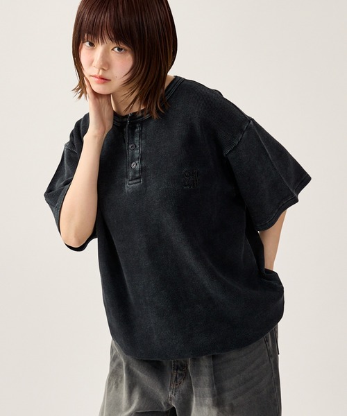 kutir（クティール） tシャツ DRAWCORD HENLEY NECK THERMAL TSHIRT