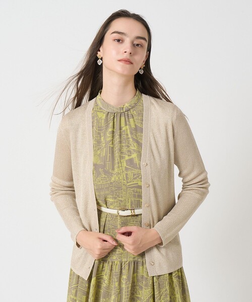 ANAYI（アナイ） カーディガン ラメリブVネック カーディガン