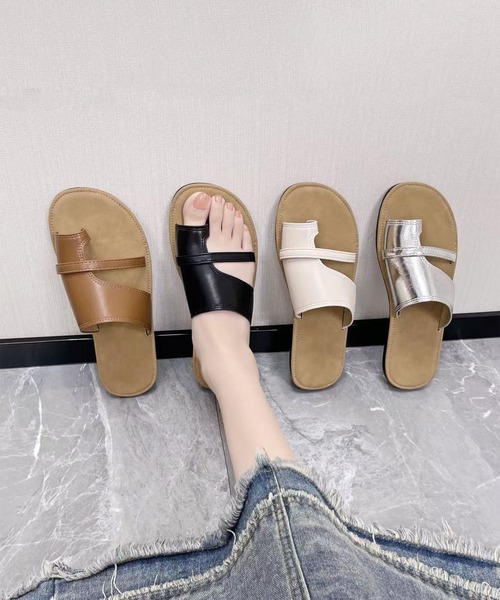 shoes365 サンダル ストラップトングサンダル レディース