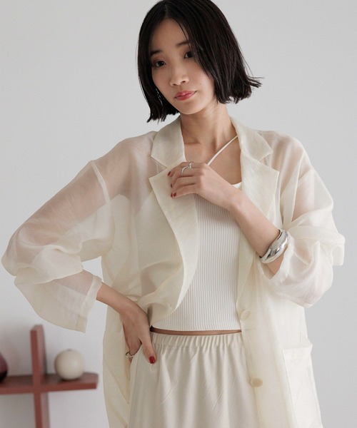 yori2024SS ホワイト スカラップシアージャケット 美品♡ yori2024SS 