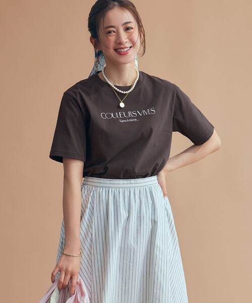 【洗える】ボタニカル カラー Tシャツ 23区 tシャツ 「洗える」ボタニカル カラー Tシャツ レディース