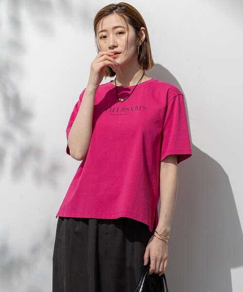 23区 tシャツ 「洗える」ボタニカル カラー Tシャツ レディース