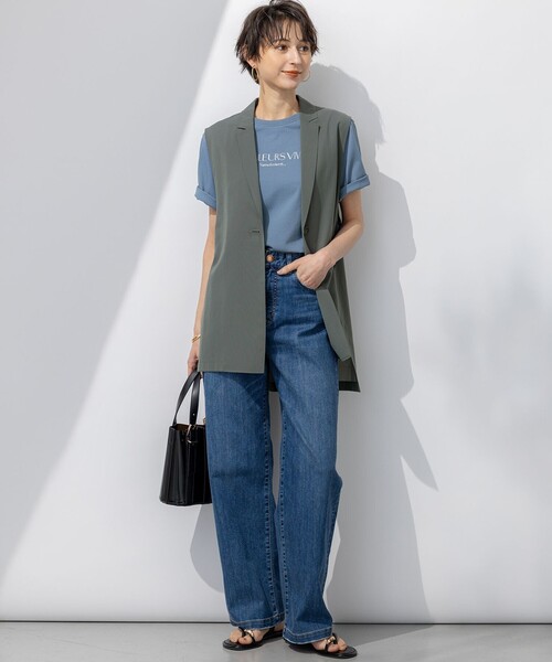 23区 tシャツ 「洗える」ボタニカル カラー Tシャツ レディース