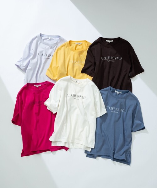 23区 tシャツ 「洗える」ボタニカル カラー Tシャツ レディース