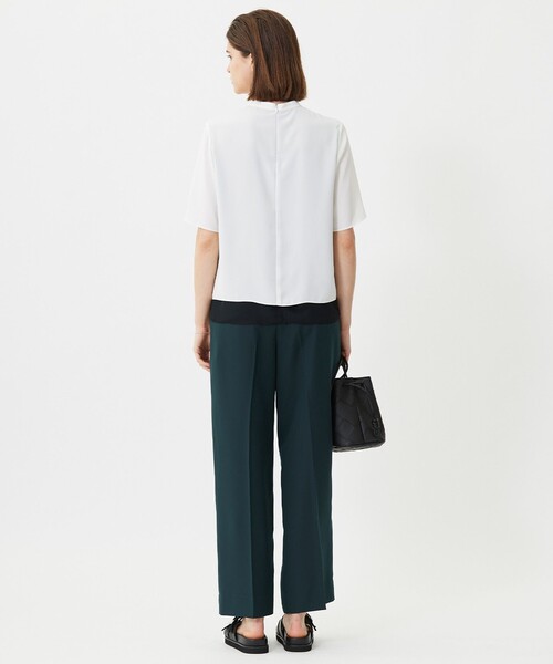 ブラウス シャツ BackSatinAmunzen シフォンコンビブラウス レディースの画像