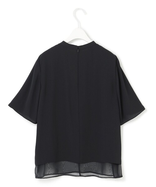 ブラウス シャツ BackSatinAmunzen シフォンコンビブラウス レディースの画像