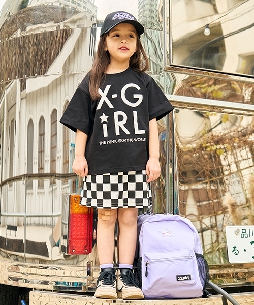 X-girl Stages 靴下 ロゴラインシアークルーソックス キッズ