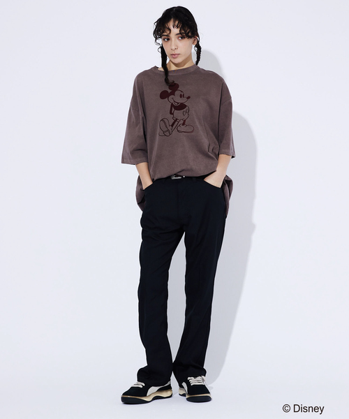 【GOOD ROCK SPEED】ミッキーフロッキープリントT ブラウン GOOD ROCK SPEED（グッドロックスピード） tシャツ 別注/ミッキー