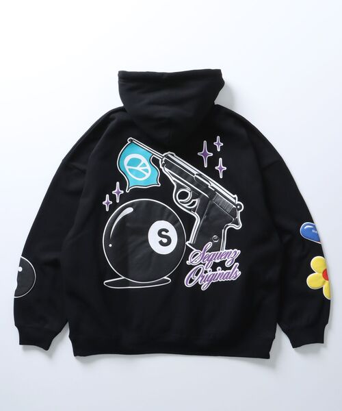 SEQUENZ パーカー ブラウン Mサイズ SEQUENZE 「SEQUENZ」 プルオーバーパーカー X-LARGE オフ