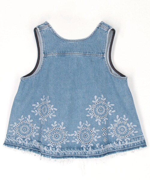 キャミソール GANNI/ガニー Broderie Anglaise Denim Top / J1710 / ブロードリー アングレーズ デニムトップ