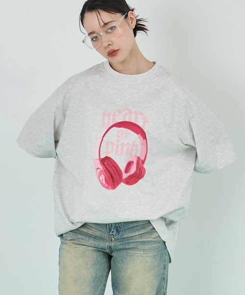 ANAP（アナップ） tシャツ 半袖 イヤホンプリント ビッグ Tシャツ