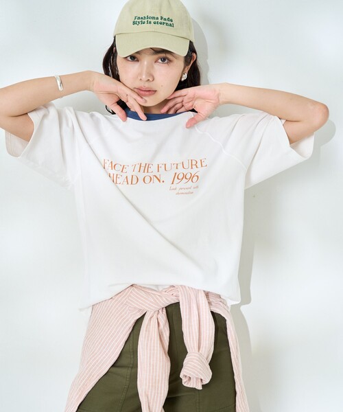 ★ドイツ発* *グラフィックロゴリンガーTシャツ/BF★ SUMMER SALE】サンセットロゴプリント リンガーTシャツ|Wrangler