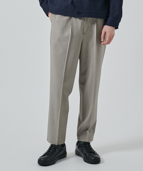 スラックス 「STUDIOUS」SUMMER WOOL TAPERED SLACKS メンズの画像