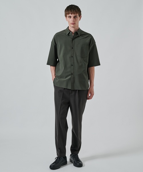 スラックス 「STUDIOUS」SUMMER WOOL TAPERED SLACKS メンズの画像